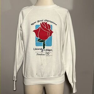 Uofm Pasadena 1989 Rose Bowl Champions Crewneck Large VINTAGE